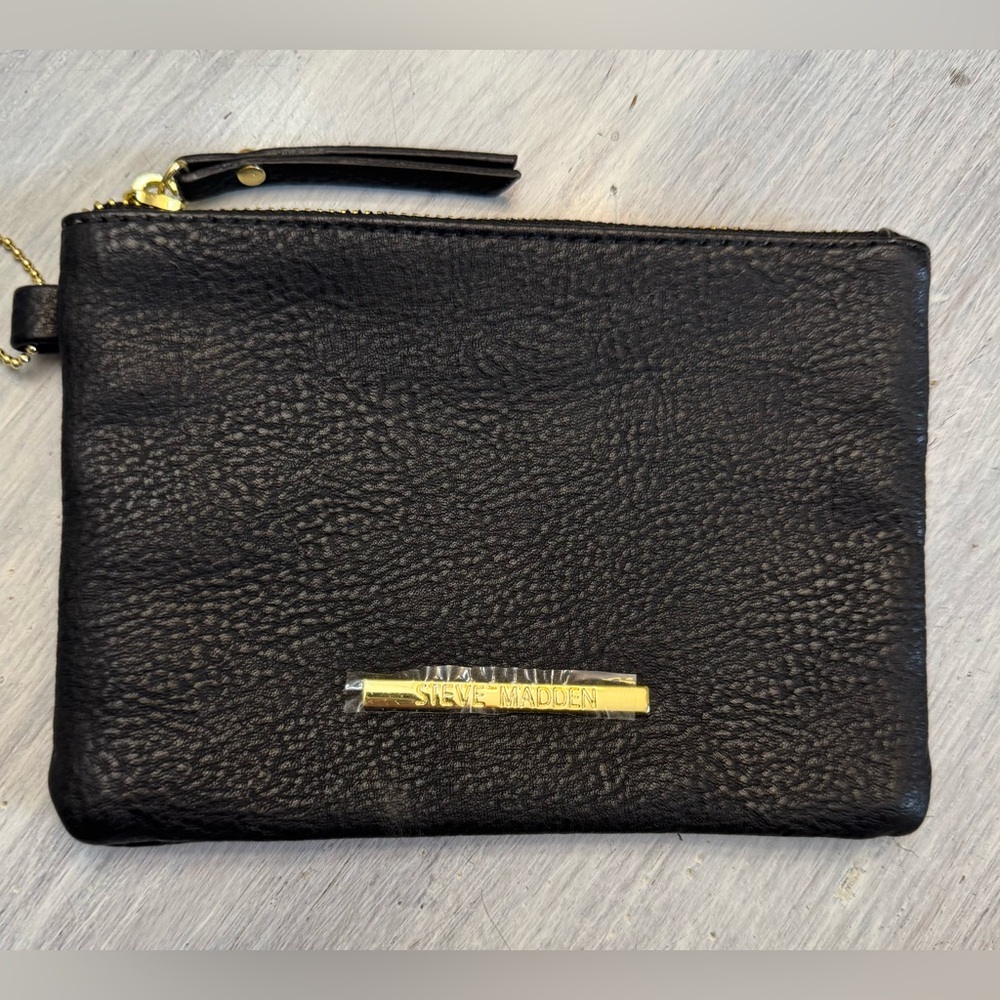 Steve Madden Black Wristlet Vegan Leather